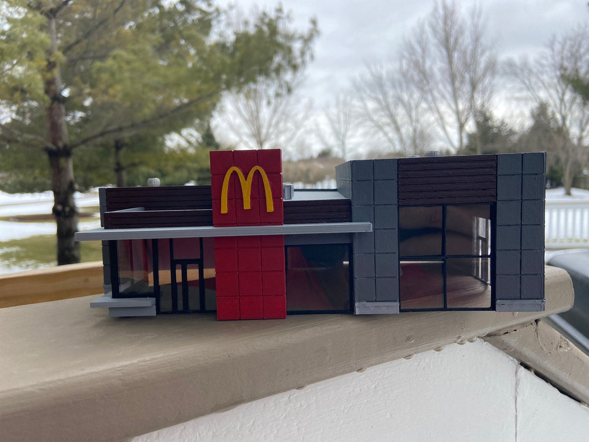 1-160TH N SCALE 3D PRINTED MODERN MCD’S RESTAURANT – The Railroad