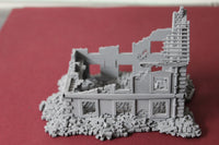 1-72ND SCALE 3D PRINTED DIORAMA WW II BUILDING BOMBED OUT BUILDING #2