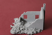 1-87TH SCALE 3D PRINTED DIORAMA WW II BUILDING BOMBED OUT BUILDING #4