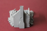 1-87TH SCALE 3D PRINTED DIORAMA WW II BUILDING BOMBED OUT BUILDING #4