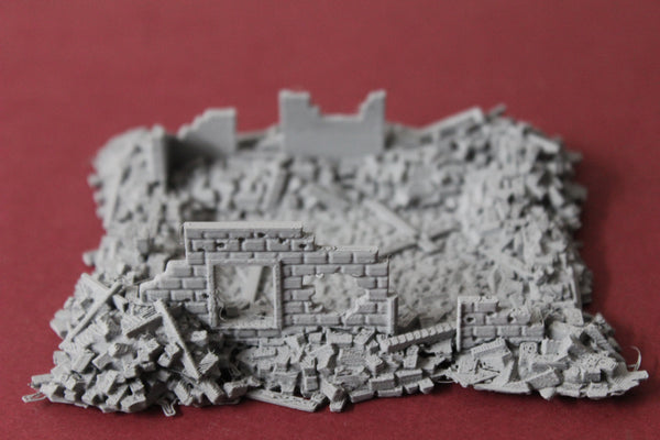 1-87TH SCALE 3D PRINTED DIORAMA WW II BUILDING BOMBED OUT BUILDING #5