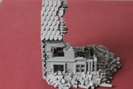 1-87TH SCALE 3D PRINTED DIORAMA WW II BUILDING BOMBED OUT BUILDING #6