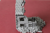 1-87TH SCALE 3D PRINTED DIORAMA WW II BUILDING BOMBED OUT BUILDING #6