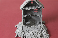 1-87TH SCALE 3D PRINTED DIORAMA WW II BUILDING BOMBED OUT BUILDING #6