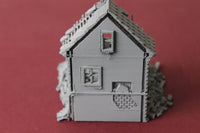 1-87TH SCALE 3D PRINTED DIORAMA WW II BUILDING BOMBED OUT BUILDING #6