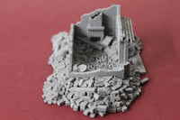 1-87TH SCALE 3D PRINTED DIORAMA WW II BUILDING BOMBED OUT BUILDING #8