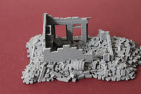 1-87TH SCALE 3D PRINTED DIORAMA WW II BUILDING BOMBED OUT BUILDING #8
