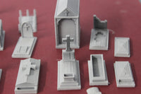 1-87TH HO SCALE 3D PRINTED GRAVEYARD CRYPTS 2 PIECES