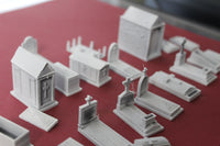 1-87TH HO SCALE 3D PRINTED GRAVEYARD CRYPTS 2 PIECES