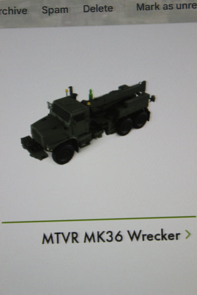 1-50TH SCALE 3D PRINTED U.S. ARMY MK36 WRECKER DESIGN AND 1 PRINT EACH