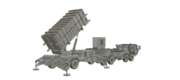 1-72ND SCALE 3D PRINTED ISRAELI-HAMAS WAR "IRON DOME" MIM 104 PATRIOT MISSILE SYSTEM TRAILER ONLY