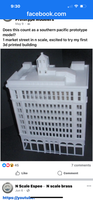 1-160TH N SCALE 3D PRINTED SOUTHERN PACIFIC MARKET ST. OFFICE BUILDING DESIGN AND 1 PRINT