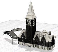 1/87TH HO SCALE BUILDING 3D PRINTED KIT CHICAGO & NORTHWESTERN RAILROAD DEPOT