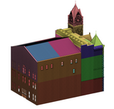 1-87TH SCALE 3D PRINTED SUMTER OPERA HOUSE FACADE SUMTER, SOUTH CAROLINA DESIGN AND 1 PRINT