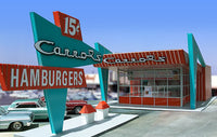 1-160TH N SCALE 3D PRINTED CAROL'S DRIVE IN