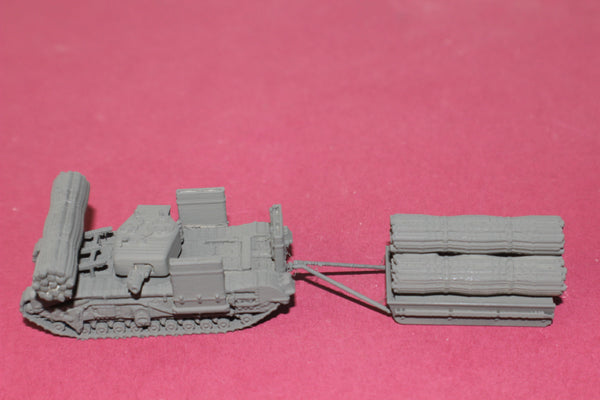 1-72ND SCALE 3D PRINTED WWII BRITISH CHURCHILL AVRE TANK WITH FASCINE SLED