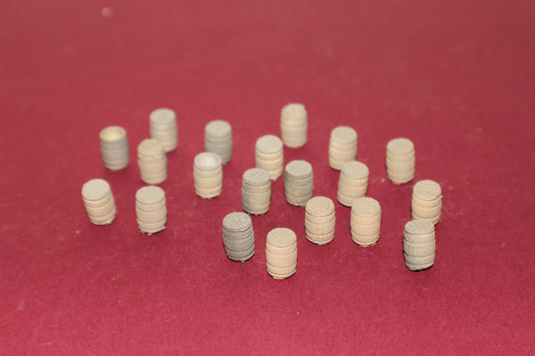 1-87TH HO SCALE 3D PRINTED WOODEN BARRELS 20 PIECES