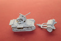 1-87TH SCALE 3D PRINTED WW II GERMAN FLAKPANZER I UNPACKED WITH TRAILER