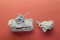 1-87TH SCALE 3D PRINTED WW II GERMAN FLAKPANZER I UNPACKED WITH TRAILER