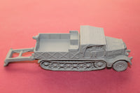 1-72ND SCALE 3D PRINTED WW II GERMAN SD.KFZ 9 FAMO CLOSED CAB, OPEN BOX WITH SPADE