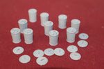 1-87TH HO SCALE 3D PRINTED FILLED GARBAGE CANS WITH LIDS 10 PIECES