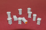 1-160TH N SCALE 3D PRINTED WHEELED GARBAGE CANS 10 PIECES