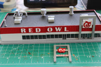 1/87TH HO SCALE 3D PRINTED KIT RED OWL GROCERY STORE