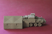 1-72ND SCALE 3D PRINTED GULF WAR CANADIAN LAV II BISON ARMORED PERSONNEL CARRIER COMMAND VEHICLE TENT DEPLOYED
