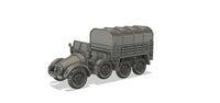 1-87TH SCALE 3D PRINTED WWII GERMAN KRUPP-PROTZE SDKRZ 70 SIX-WHEELED 6X4 TRUCK AND ARTILLERY TRACTOR CLOSED