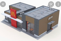 1-87TH HO SCALE 3D PRINTED MODERN MCD'S RESTAURANT