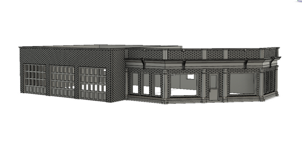 1-87 HO SCALE 3D PRINTED GAS STATION KENOSHA, WI