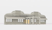 1/87TH  HO SCALE BUILDING  3D PRINTED KIT MIDDENDORF'S RESTAURANT FACADE