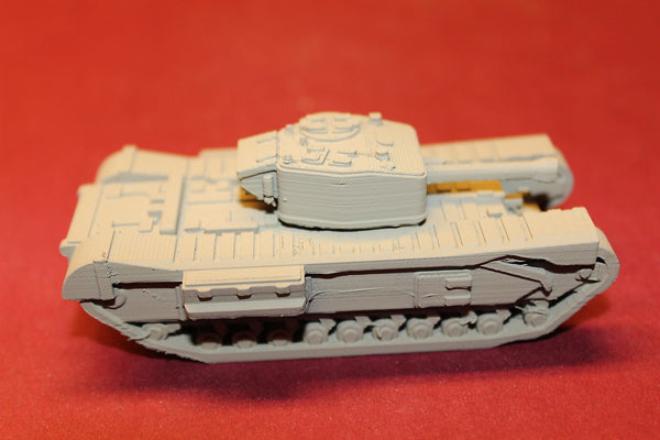 1/87TH SCALE  3D PRINTED WW II BRITISH CHURCHILL MARK IV HEAVY TANK WITH 75MM GUN