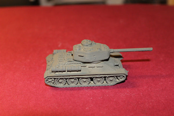 1/87TH SCALE 3D PRINTED WW II RUSSIAN T-34-85 MEDIUM TANK 85MM ZiS-S-5 GUN 1944