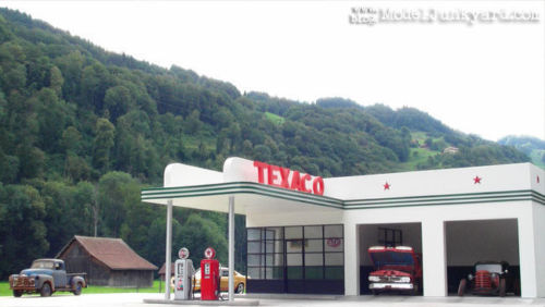 1/160TH N SCALE  3D PRINTED KIT 1950'S GAS STATION